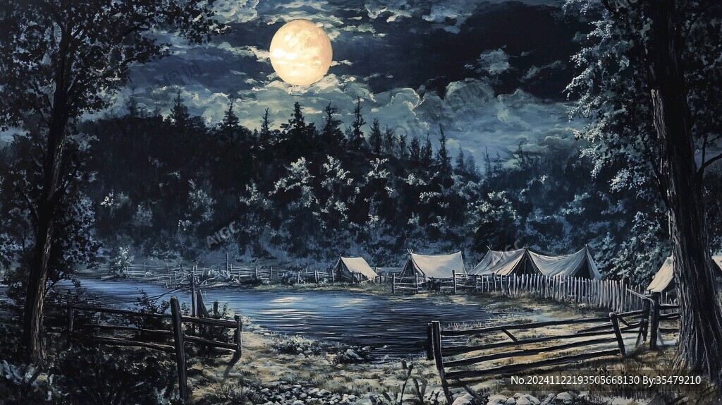 月夜油画