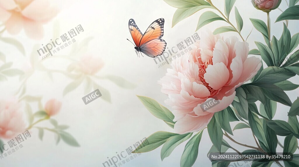 牡丹花蝴蝶花