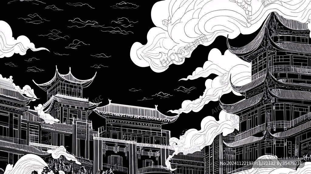 凉山建筑插画