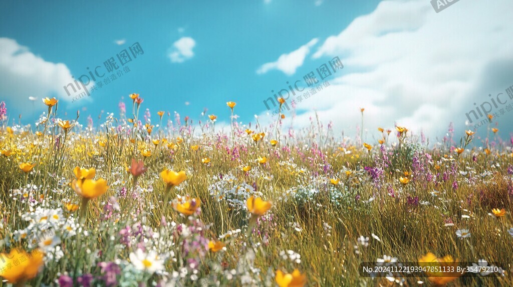 唯美梦幻花田场景