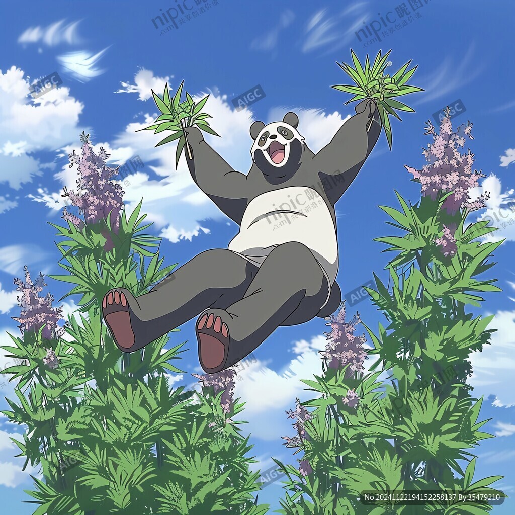 飞起的熊猫