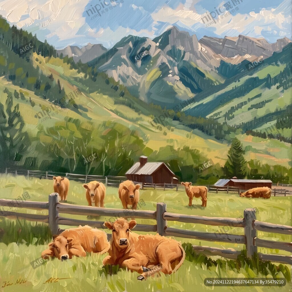 牛群插画
