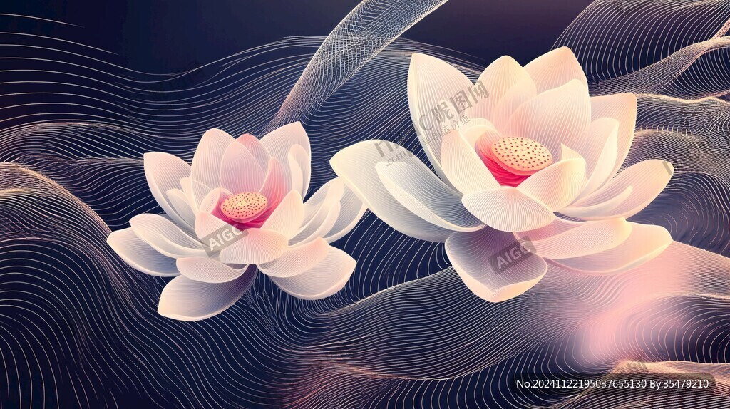 3d荷花背景