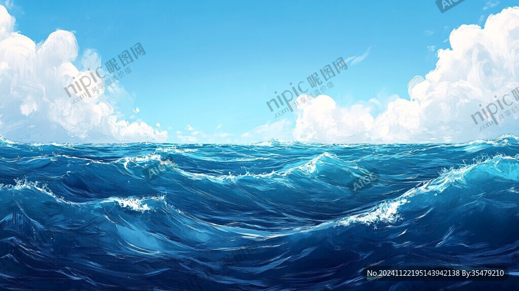 插画海平面