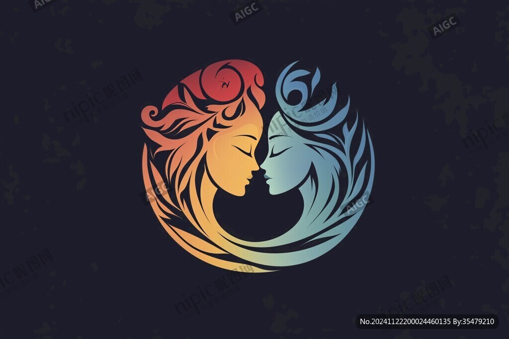 男女图腾logo