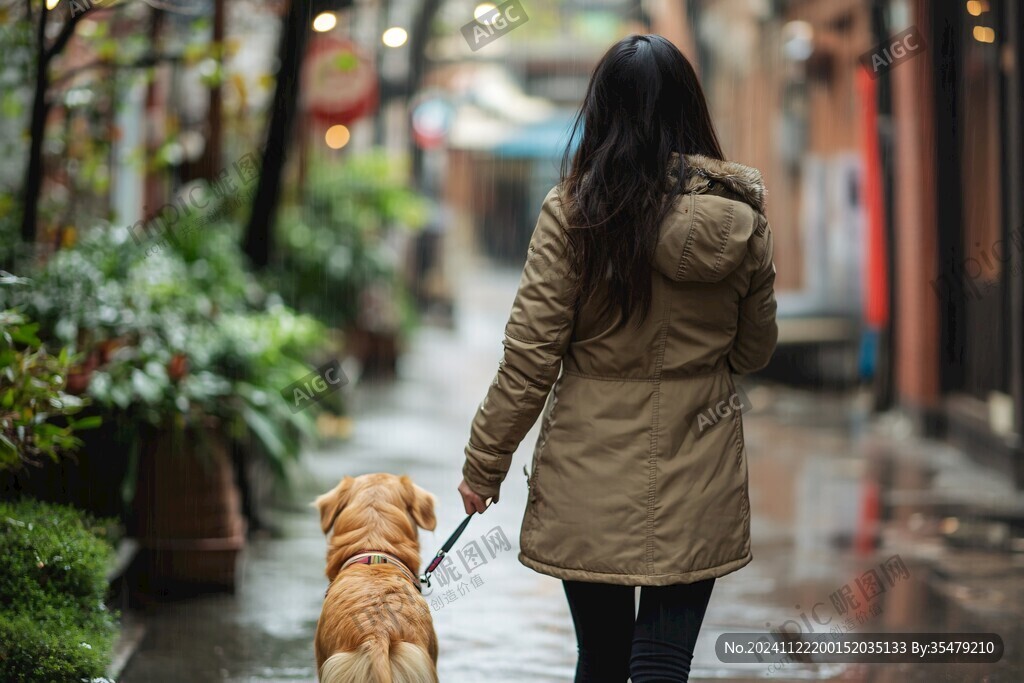 雨中背影