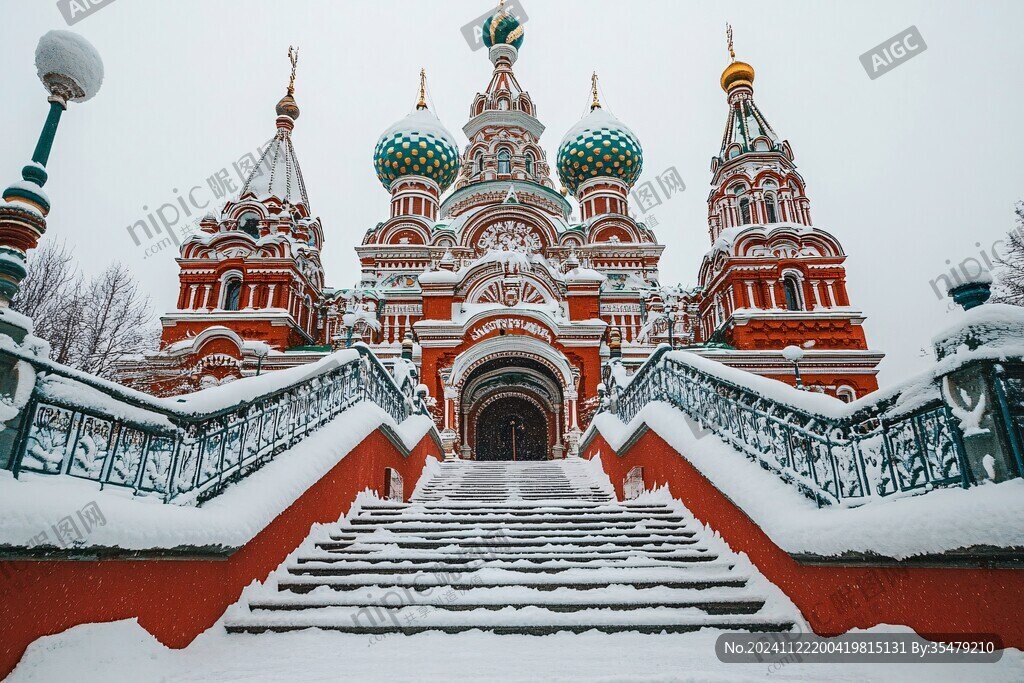俄罗斯城堡雪景