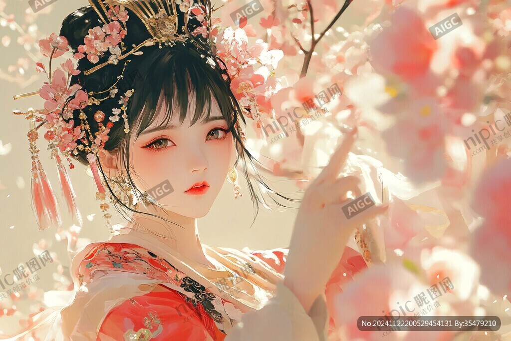 红衣少女设计古风