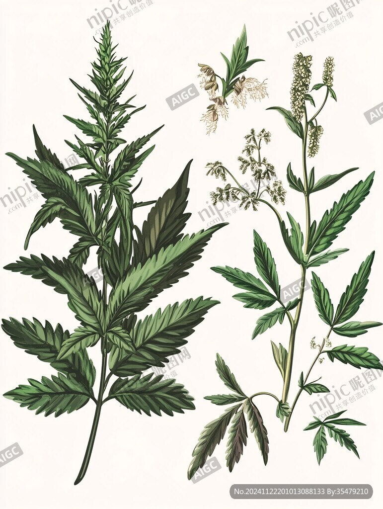 益母草手绘素材