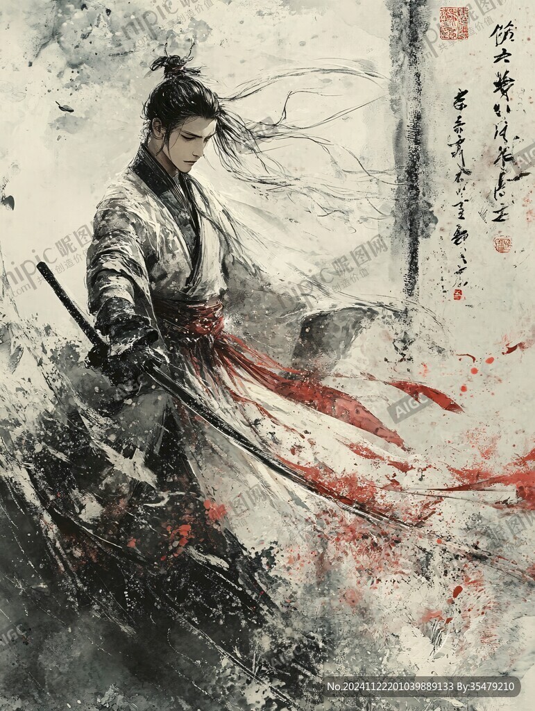 武侠封面插画