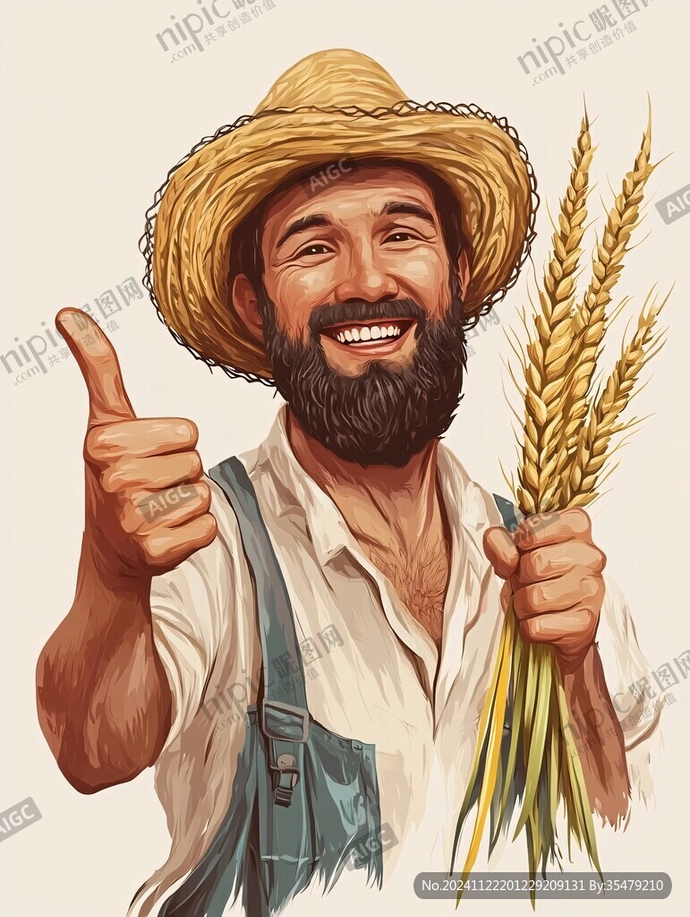 农民杂粮插画