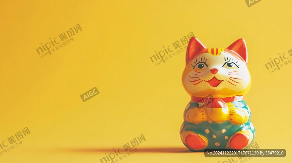 橘黄色的招财猫