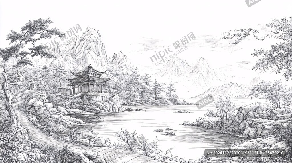 弇山园线稿