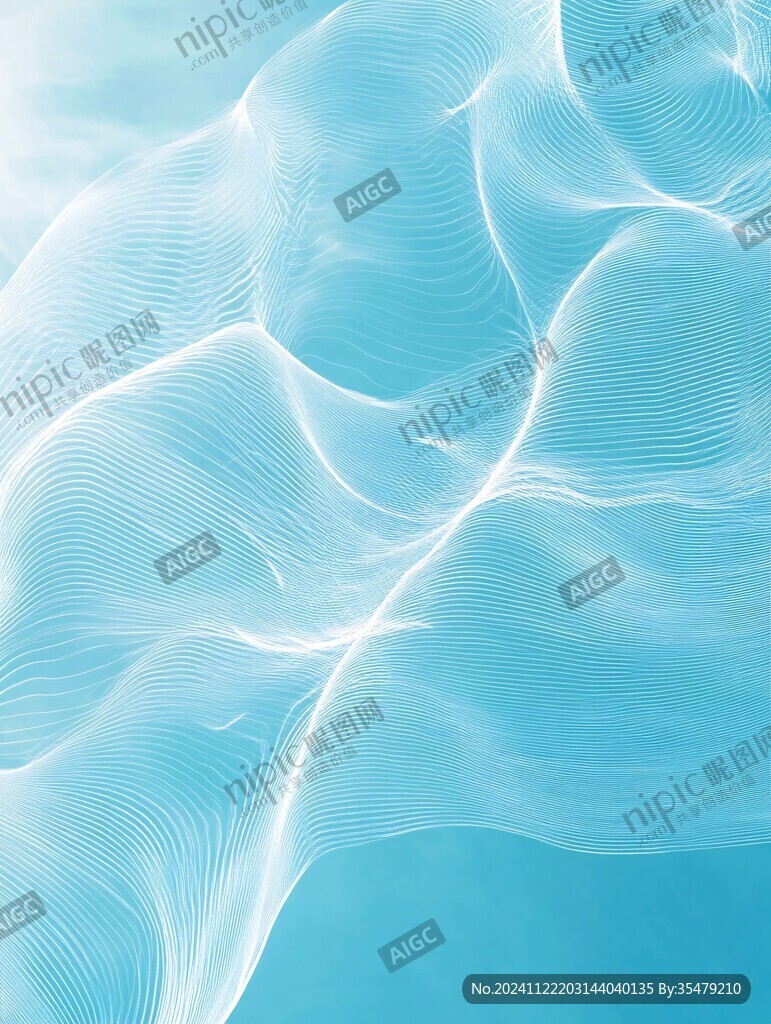 蓝色波纹唯美线条
