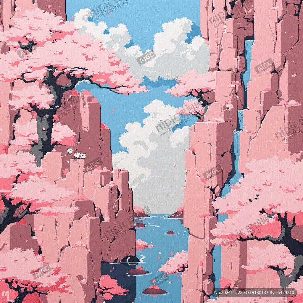 石林插画宣传素材背景