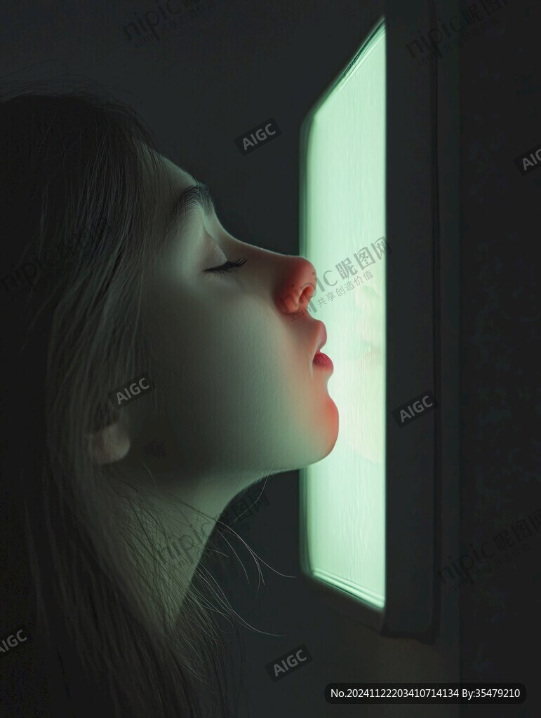 灯光下的插画