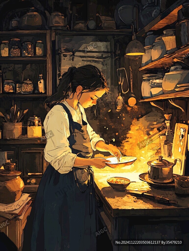 场景插画铁锅