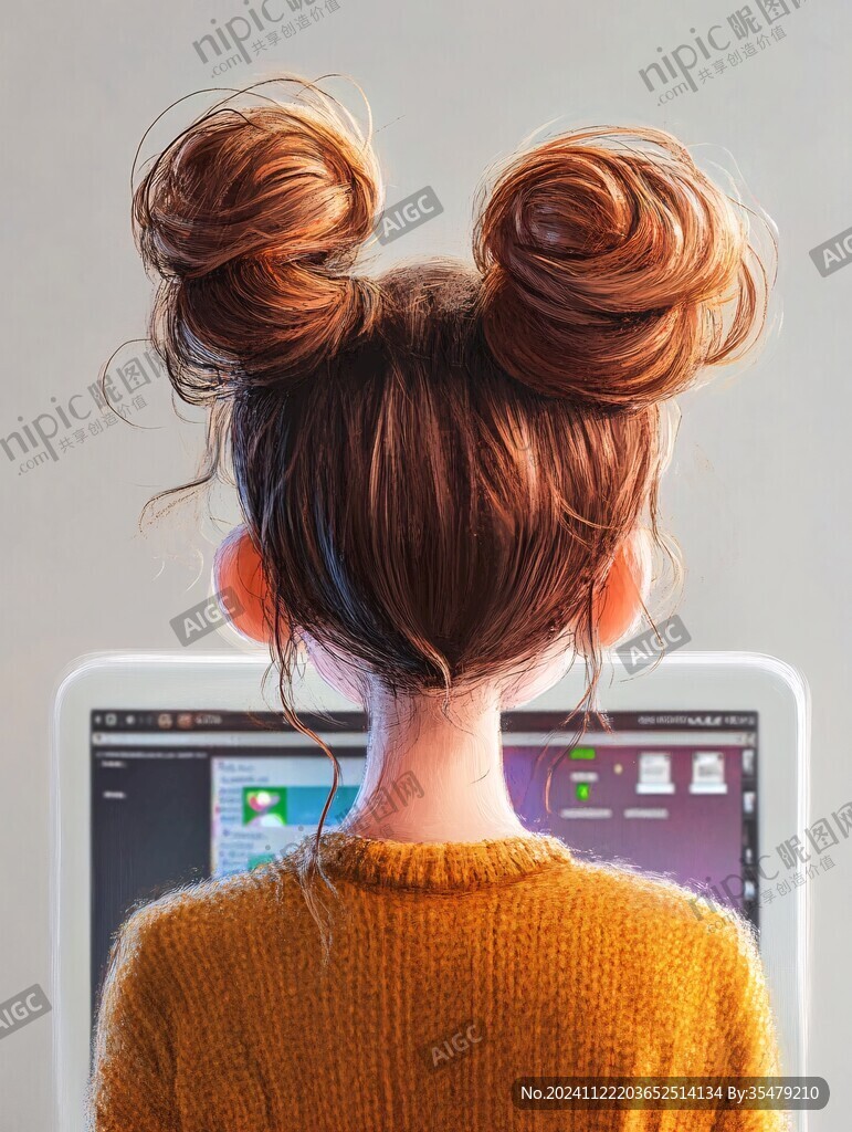 双揪揪头发女孩