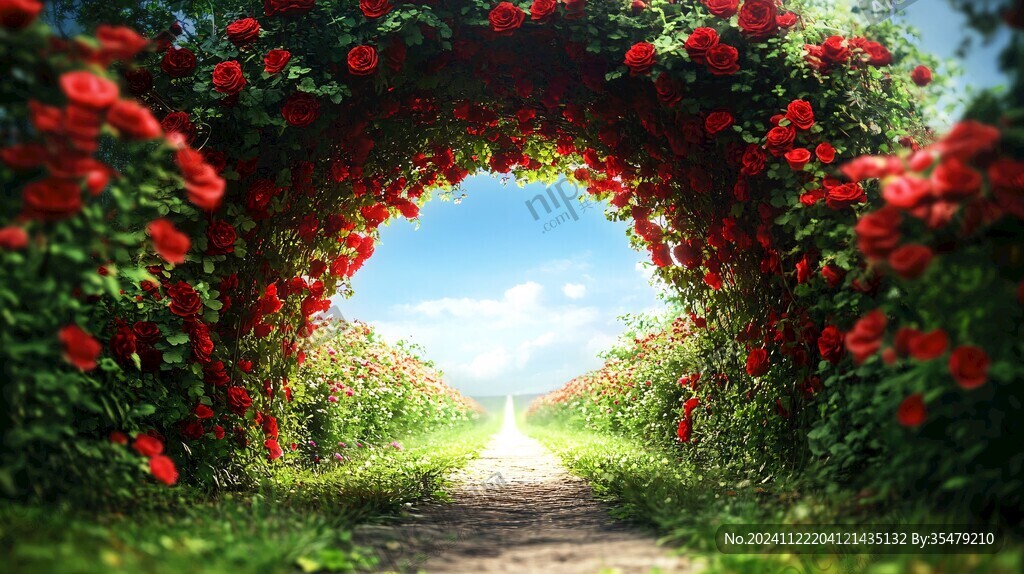 鲜花拱门通道