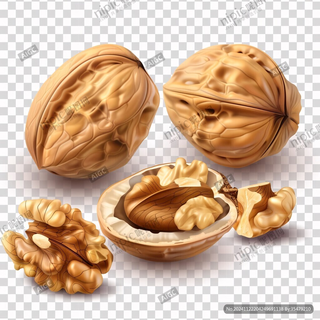 坚果核桃插画