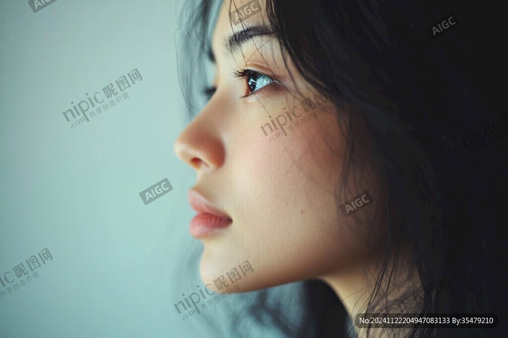 侧脸少女