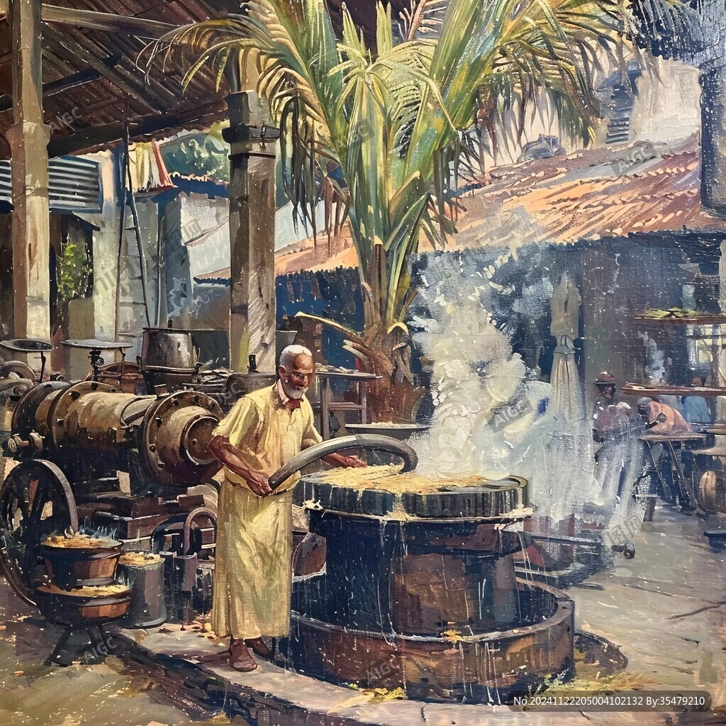 榨油壁画