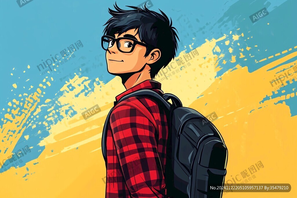 青春男孩插画