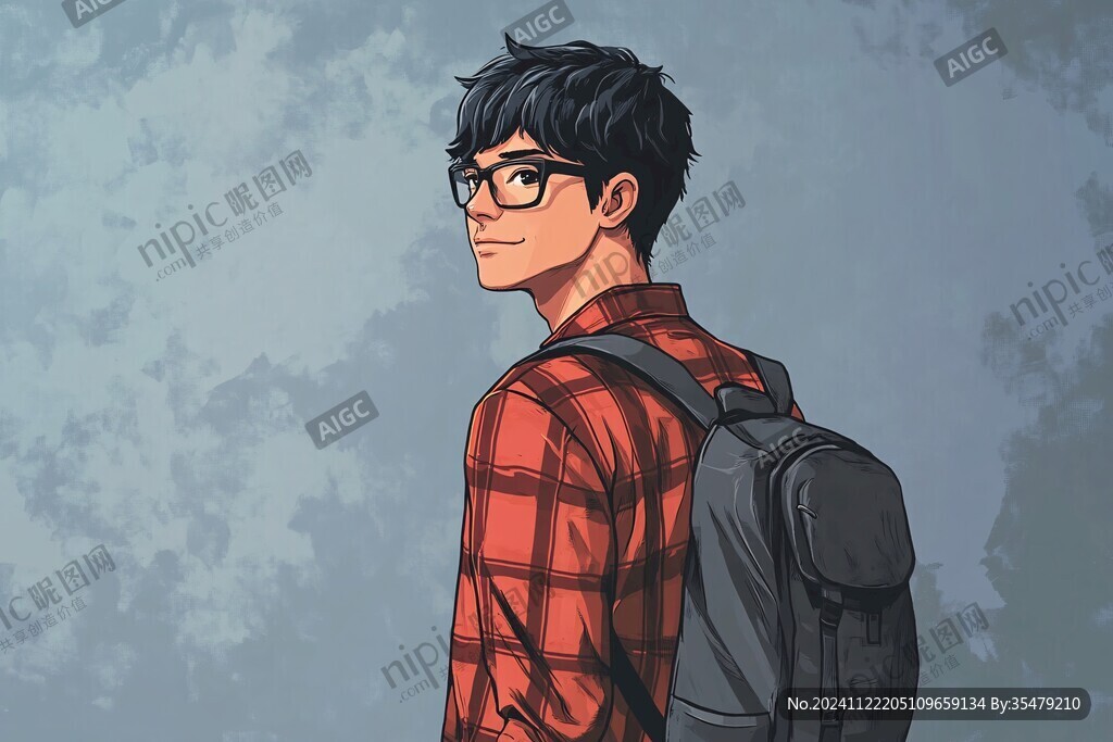 男生插画