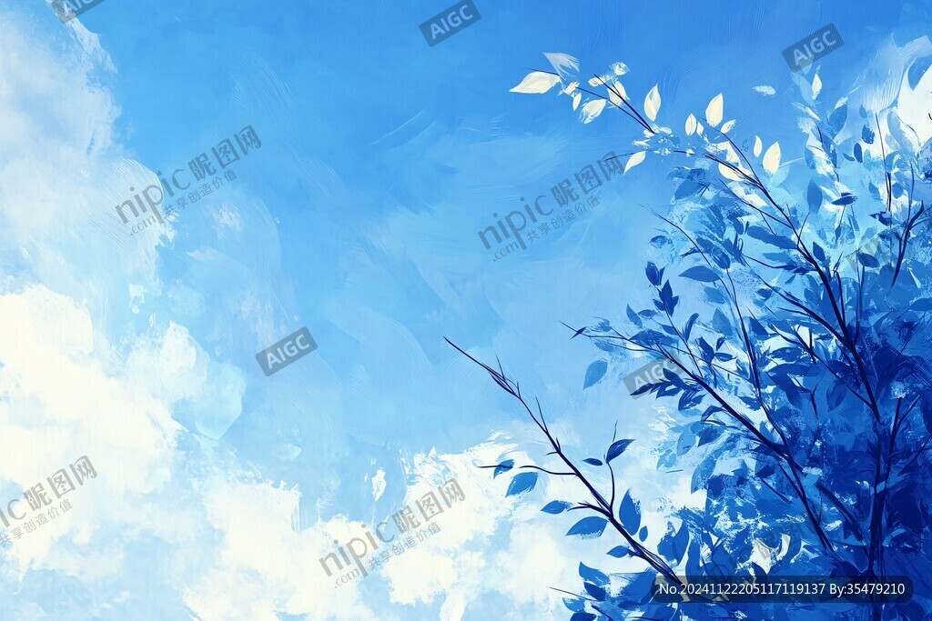 蓝调意境画