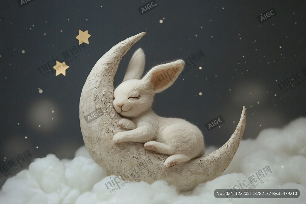 抱星星的小兔