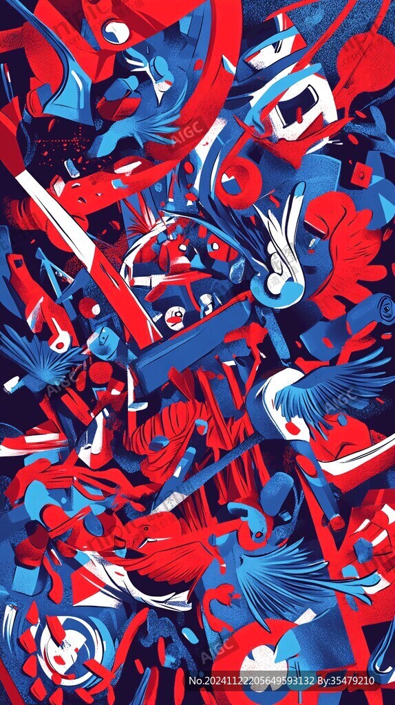红蓝调插画