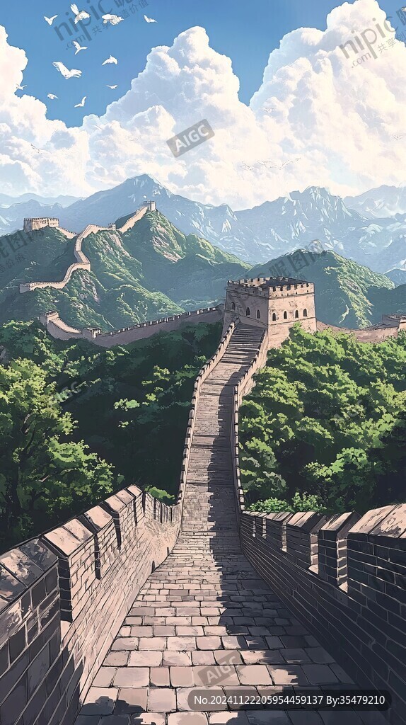 长城风景插画