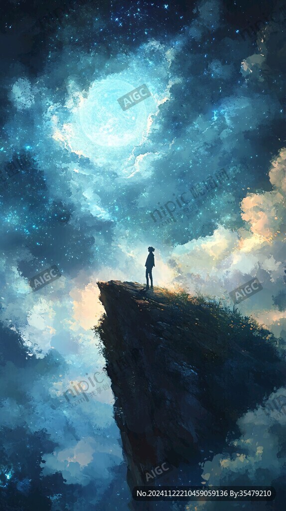 星辰大海男孩背影