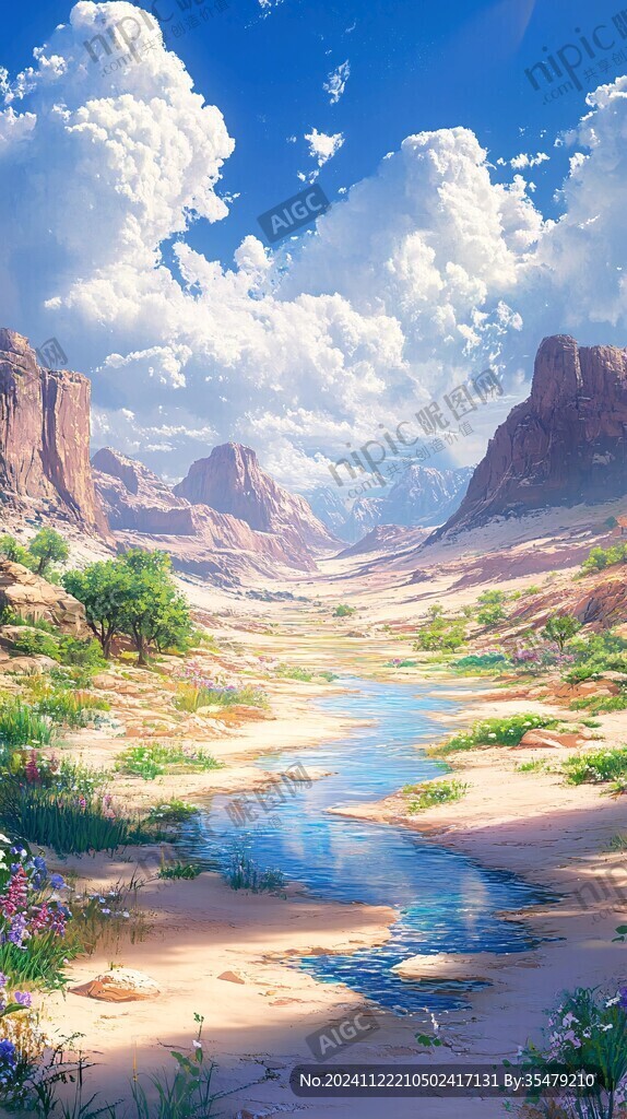 河谷绿洲风景