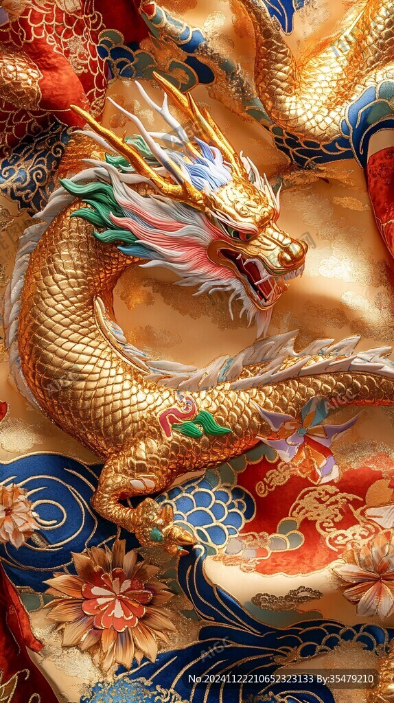 绣二条升龙