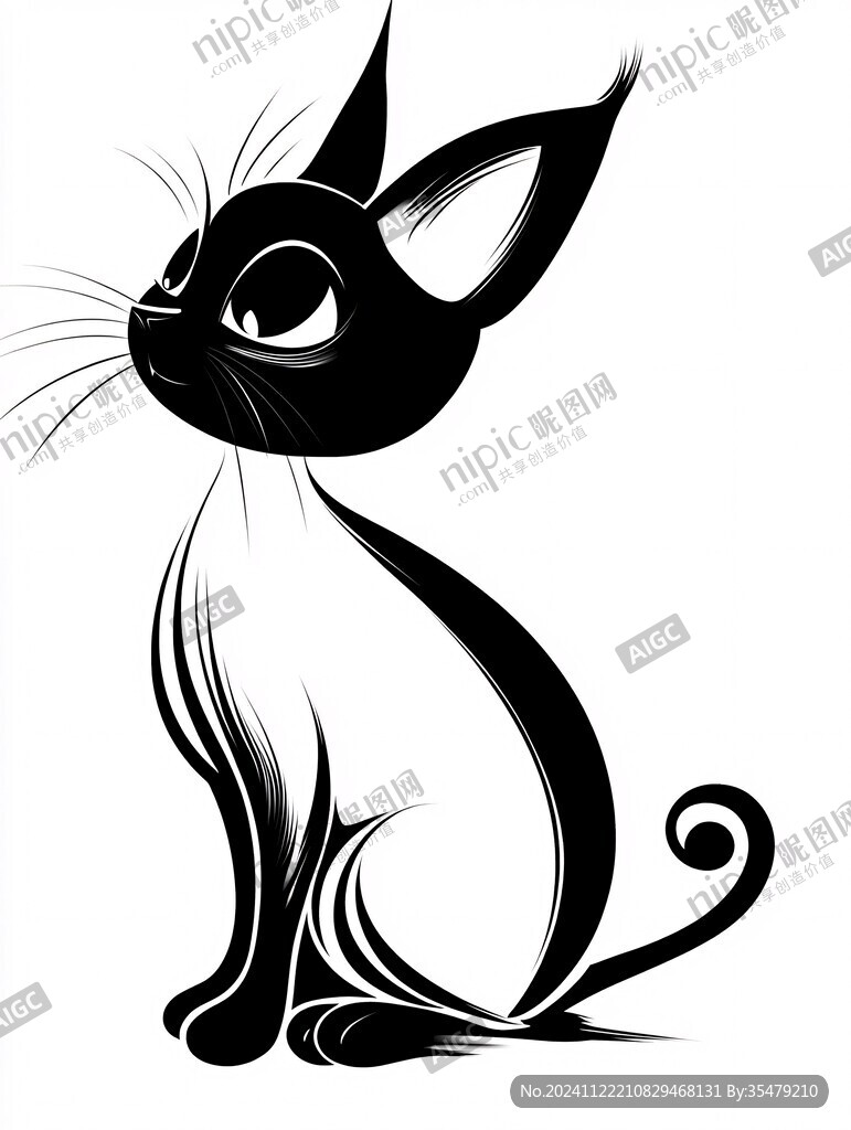 卡通小黑猫