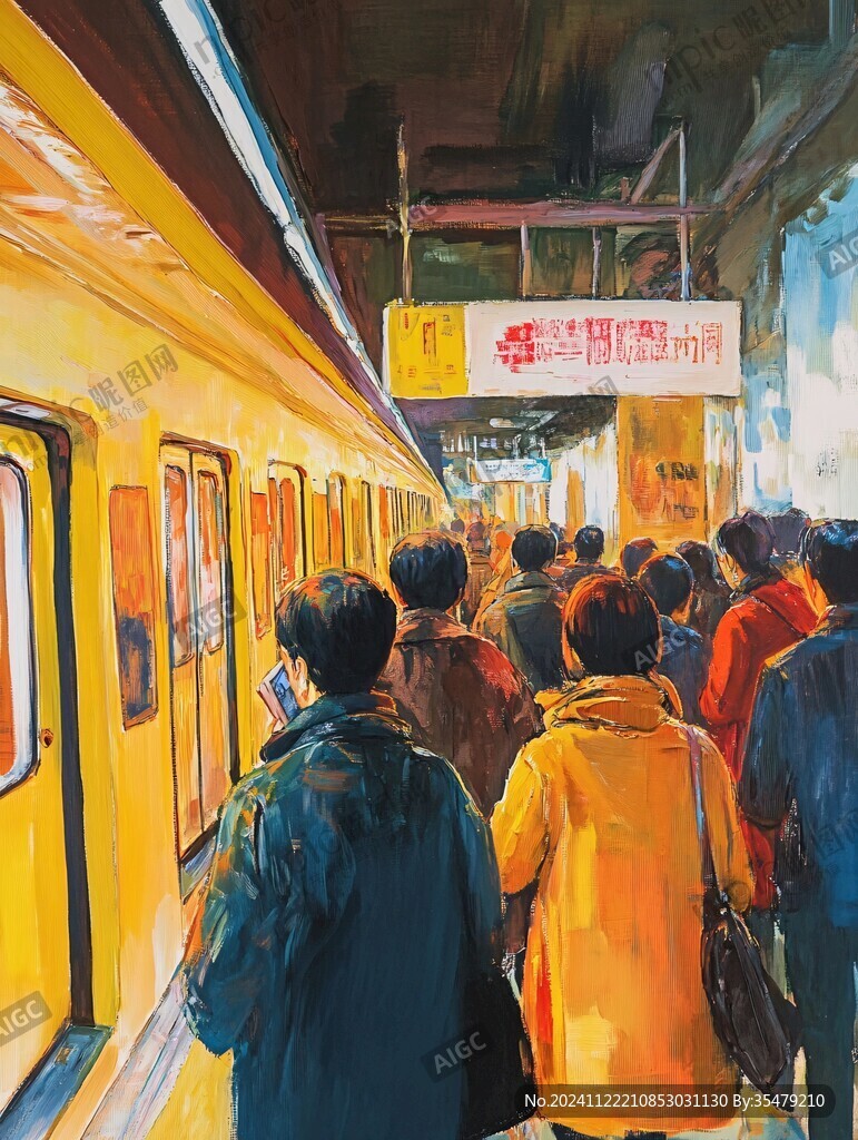 城市快节奏地铁生活
