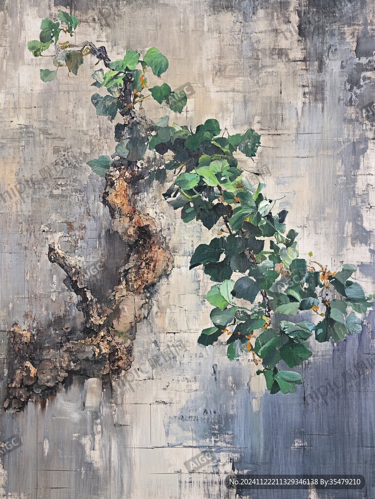 树枝油画