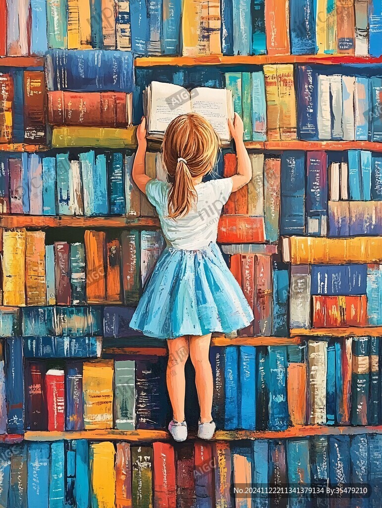 查找书籍的小孩