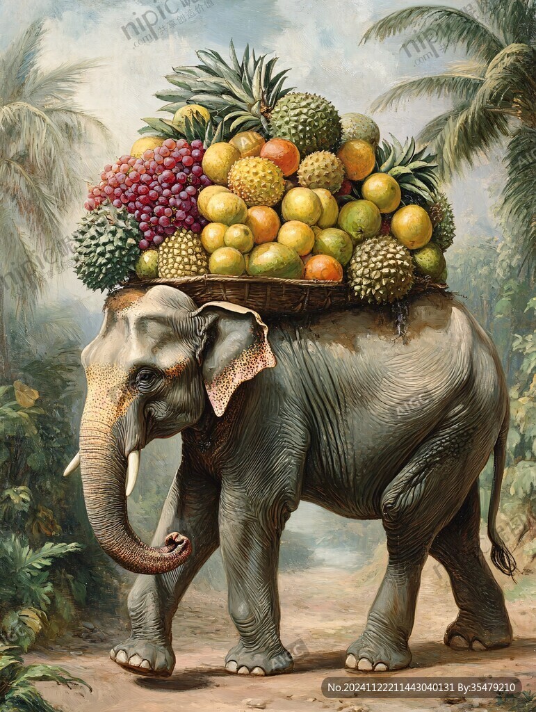 大象手绘装饰画