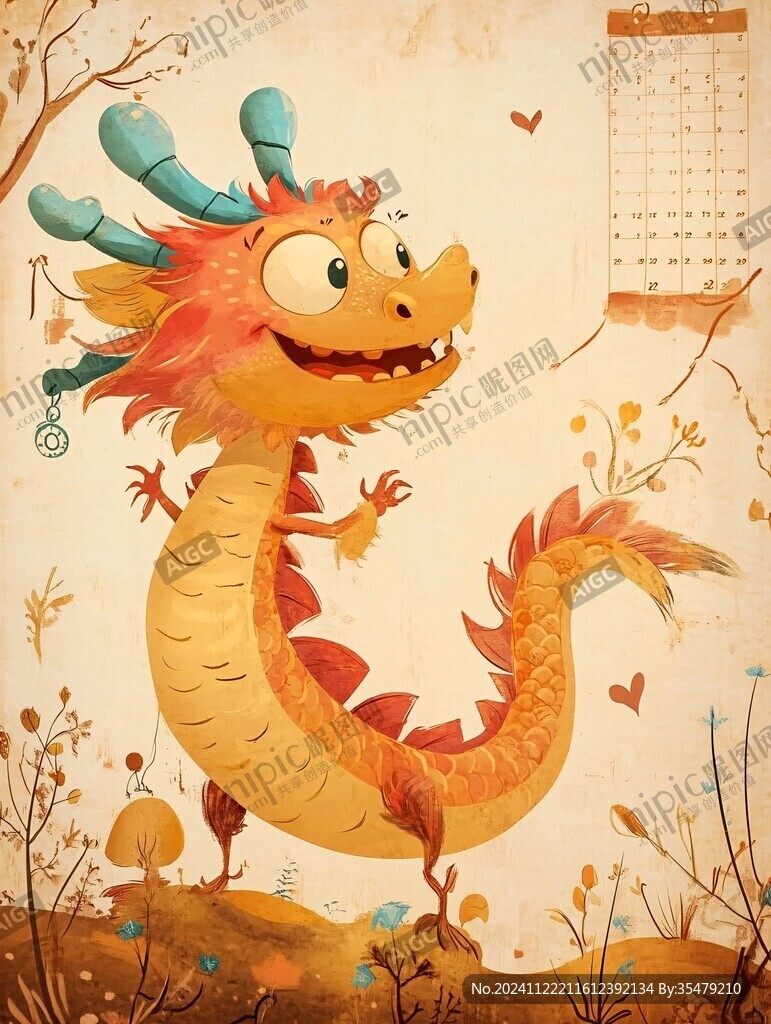 龙年日历插画