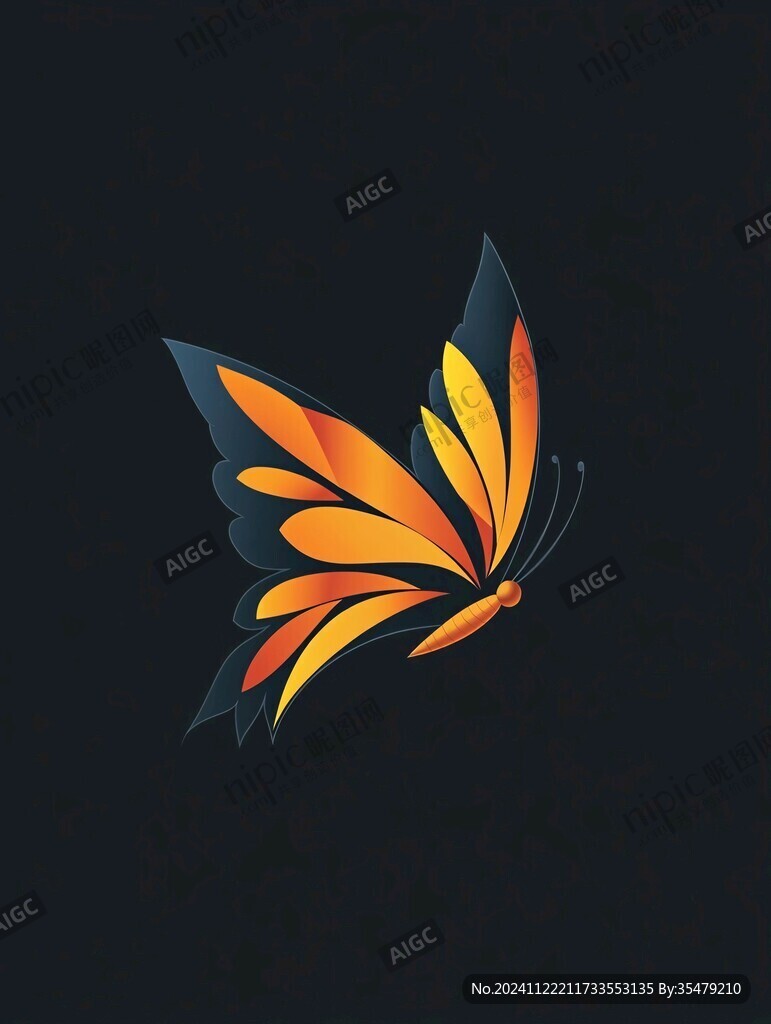 蝶恋花橙色蝴蝶背景