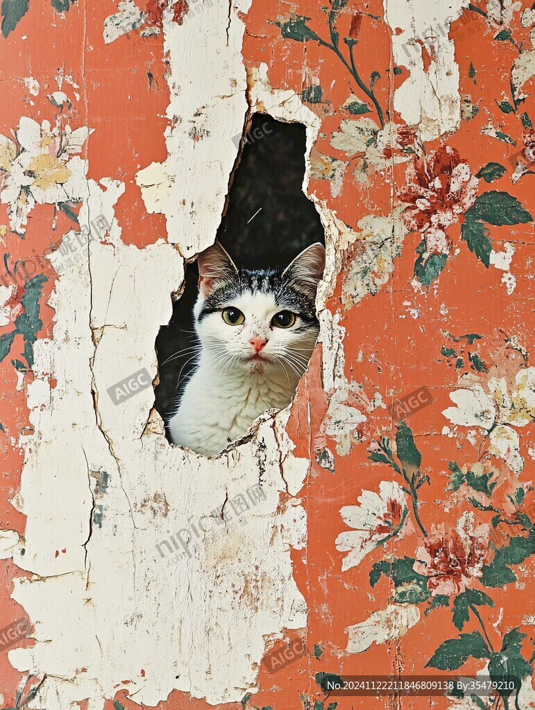 墙后的猫