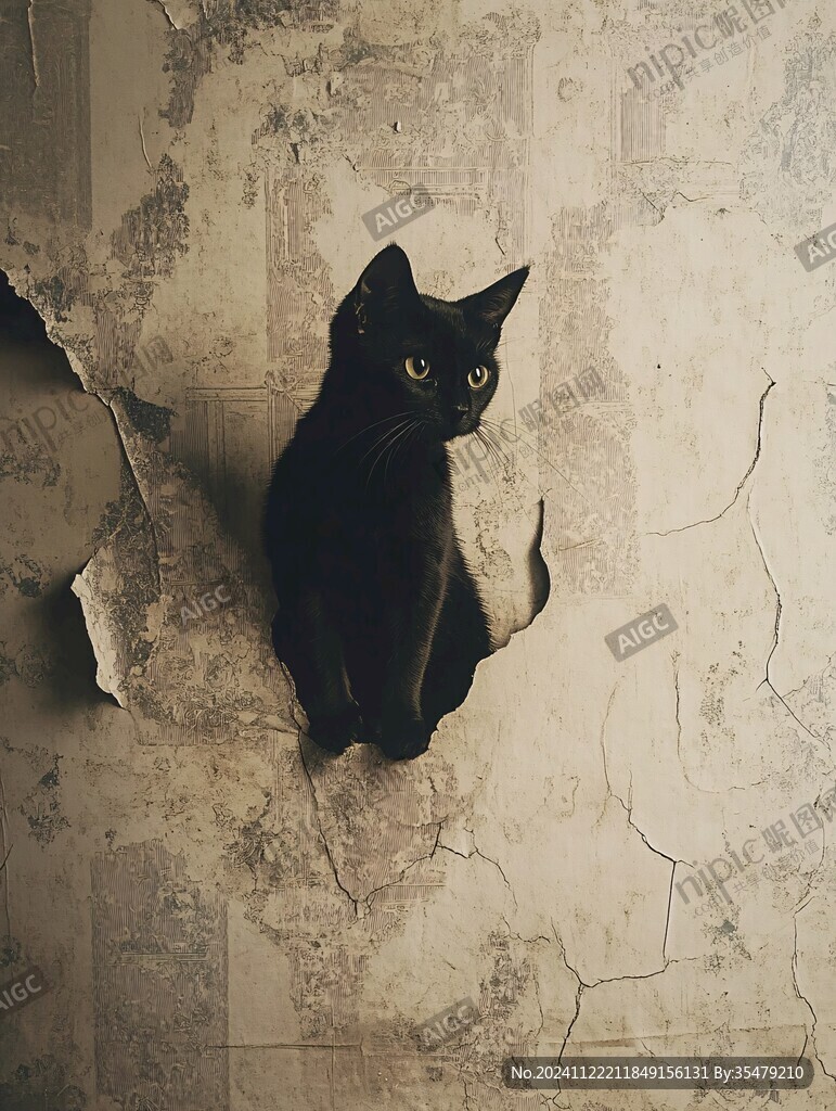俯拍小黑猫