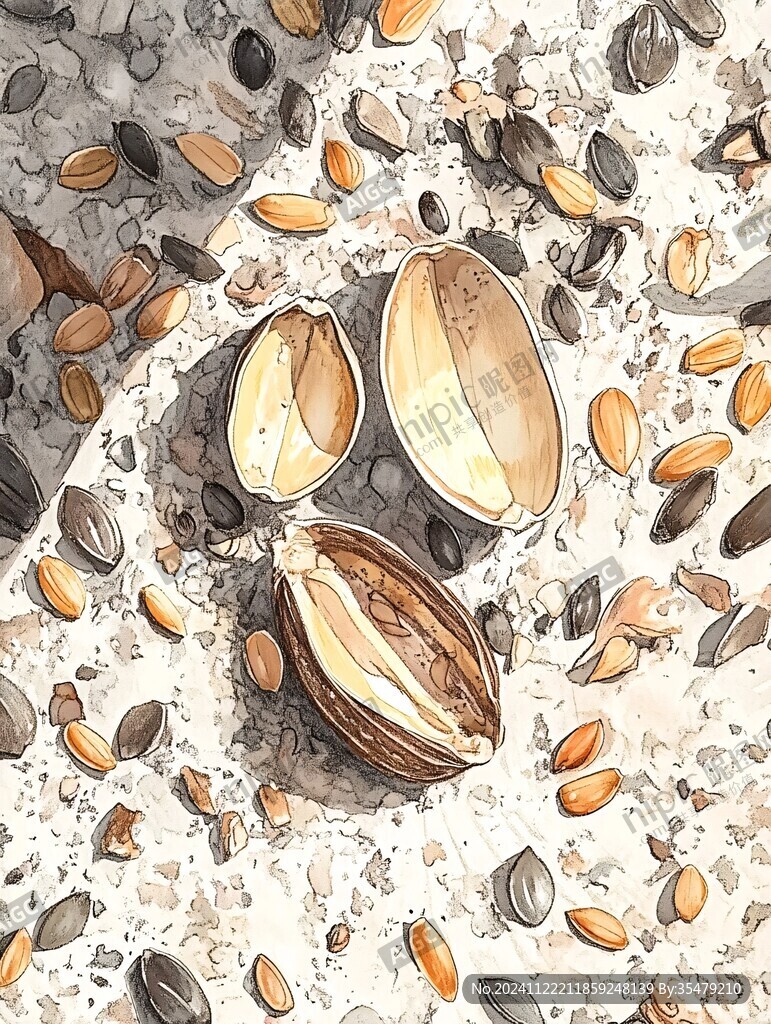 每日坚果插画