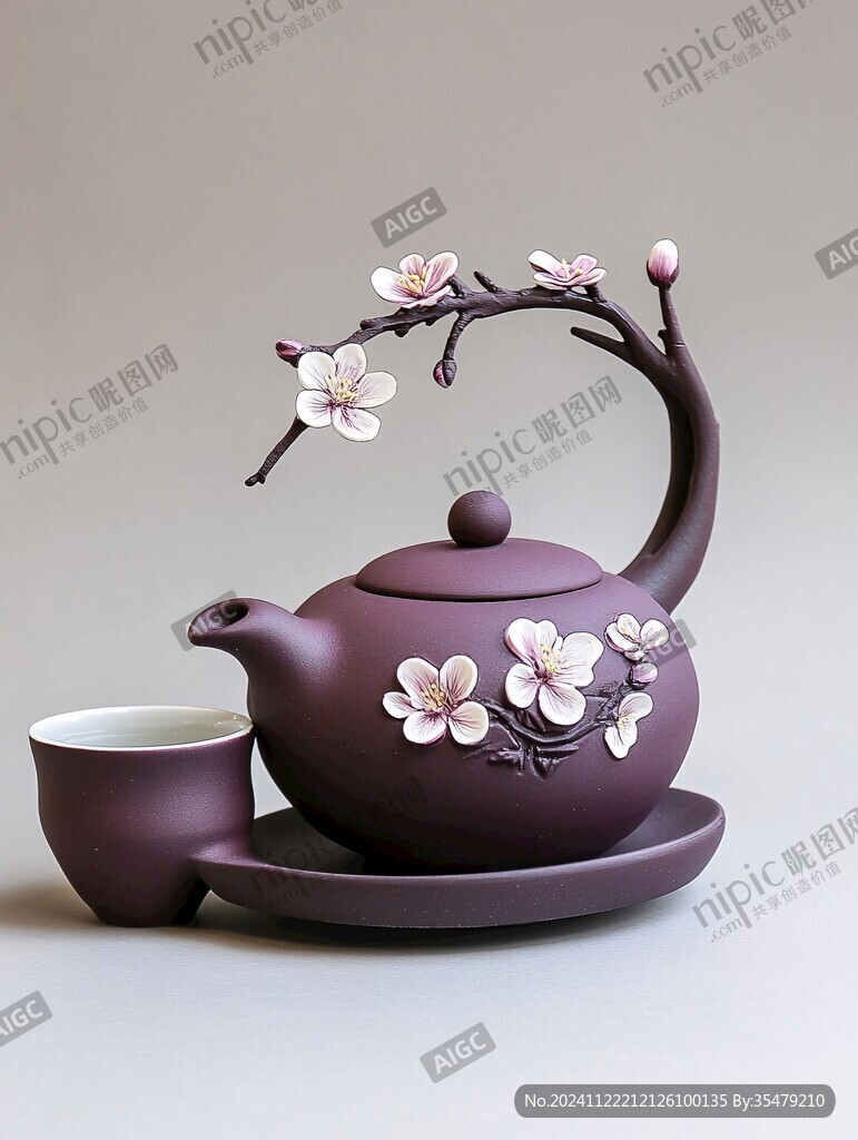 梅花瓷壶