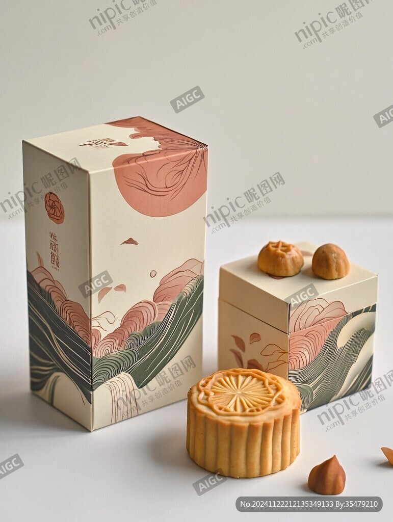 插画包装月饼