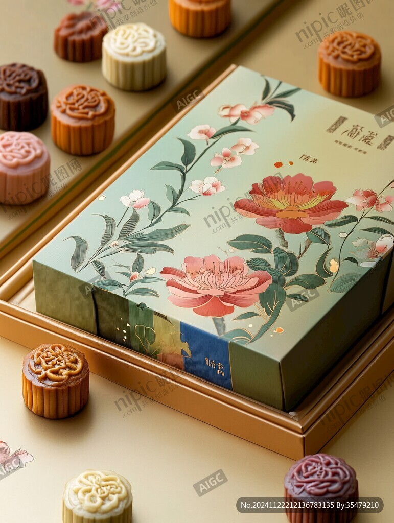 月饼礼盒花卉