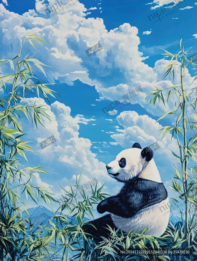 熊猫壁画