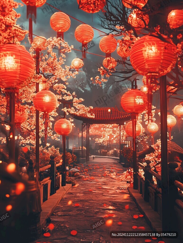 灯笼与红樱